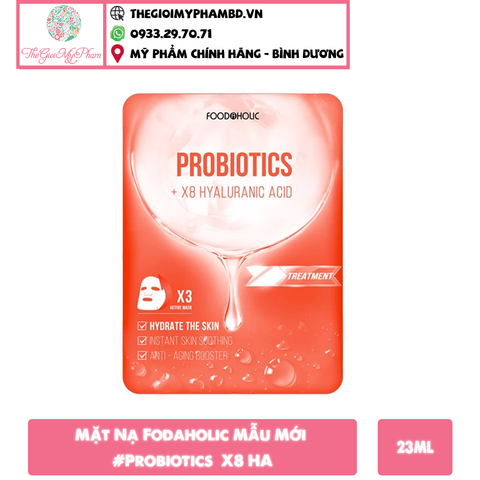 Mặt Nạ Fodaholic Mẫu Mới #Probiotics + X8 HA