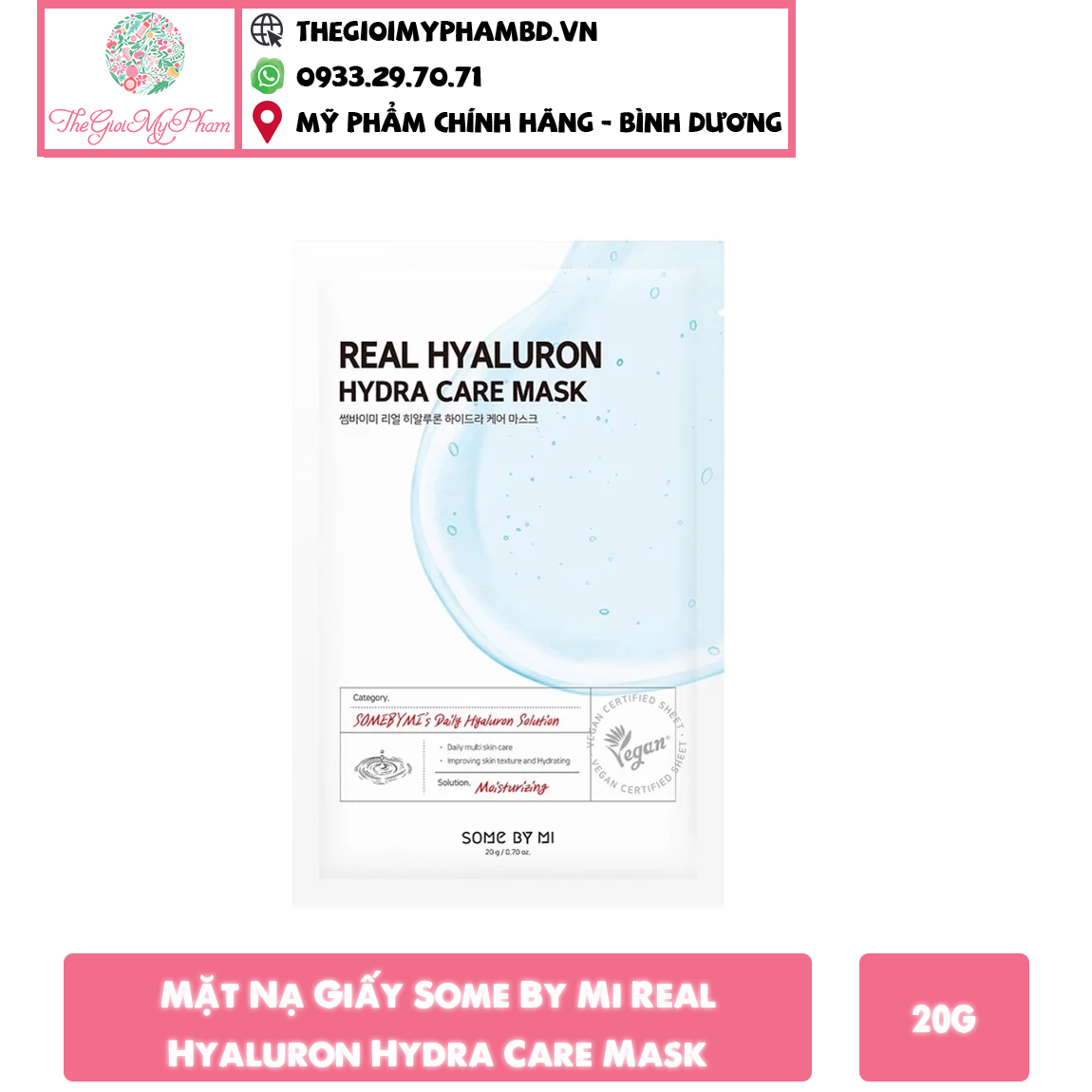 Mặt Nạ Giấy Some By Mi Real Hyaluron Hydra Care Mask 20g