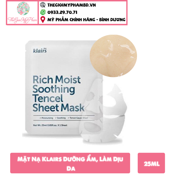 Klairs - Rich Moist Soothing Tencel Sheet Mask