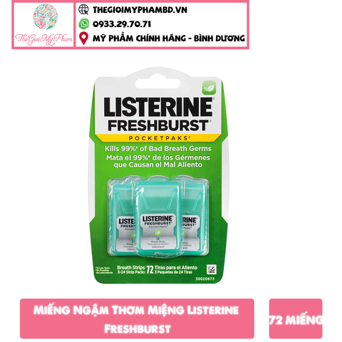 Miếng Ngậm Thơm Miệng Listerine Freshburst (72 miếng)