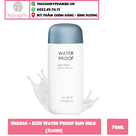 Missha - Kem Chống Nắng Water Proof Sun Milk 70ml (Xanh)