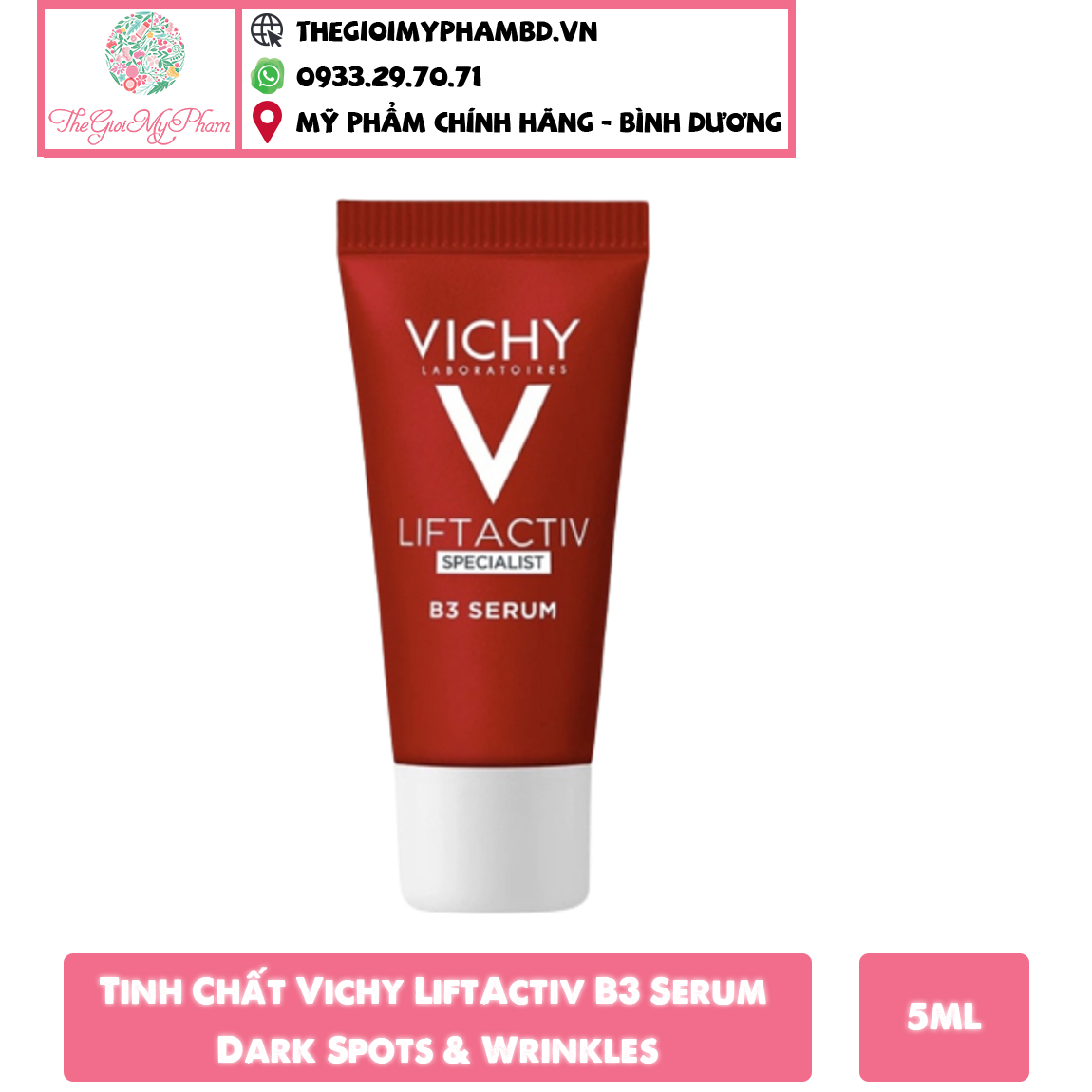 Tinh Chất Vichy LiftActiv B3 Serum Dark Spots & Wrinkles 5ml