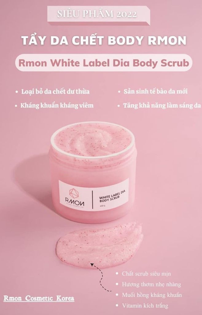 Rmon - Tẩy Da Chết Body Muối Hồng 200g (Tuýp)