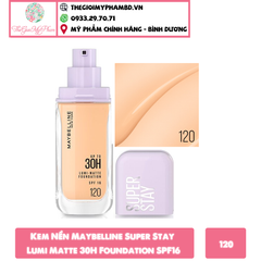 Kem Nền Maybelline Super Stay Up To 30h Lumi Matte Foundation SPF16 35ml #120