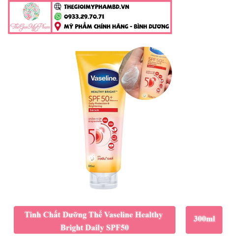 Dưỡng Thể Vaseline Healthy Bright SPF50 300ml (Tuýp Vàng)