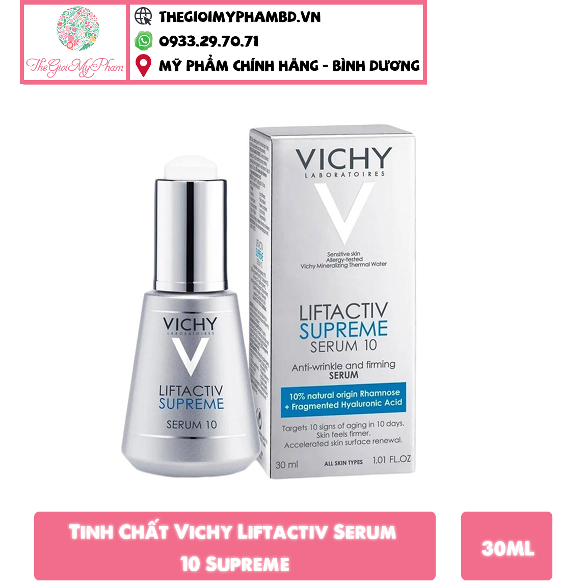 Vichy - Tinh Chất Ngăn Ngừa 10 Dấu Hiệu Lão Hoá 30ml (Ko tđ)