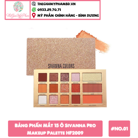 Bảng Phấn Mắt 15 Ô Sivanna Pro Makeup Palette HF2009 #NO.01