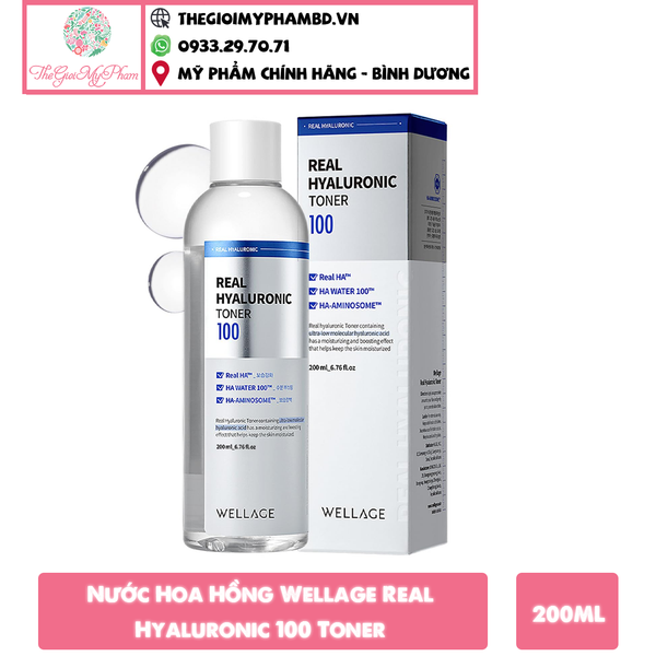 Nước Hoa Hồng Cấp Ẩm Sâu Cho Da Wellage Real Hyaluronic Toner 100