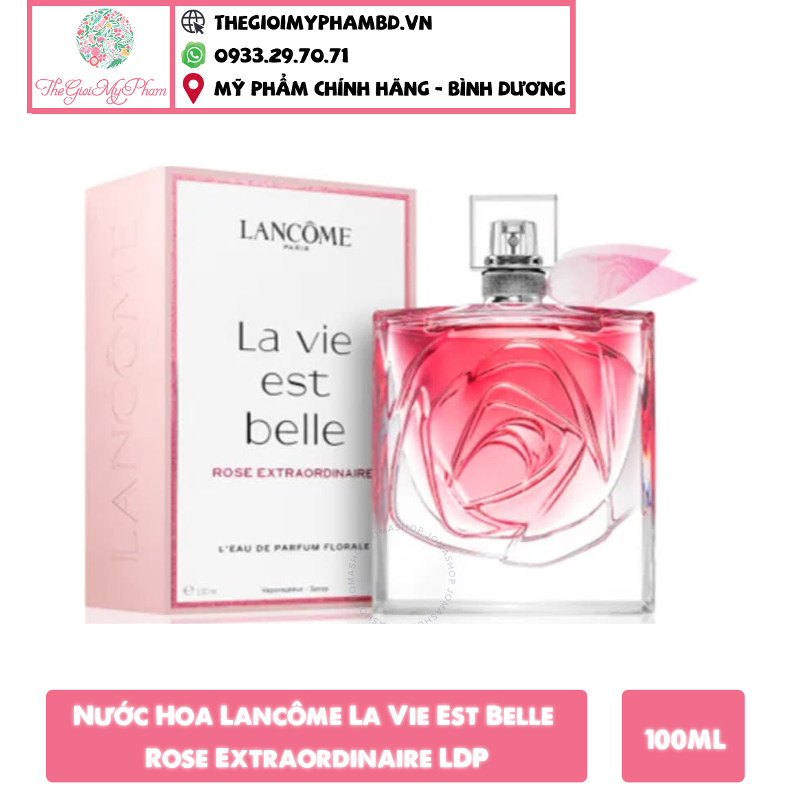 Nước Hoa Lancôme La Vie Est Belle Rose Extraordinaire LDP 100ml (Ko Tđ)