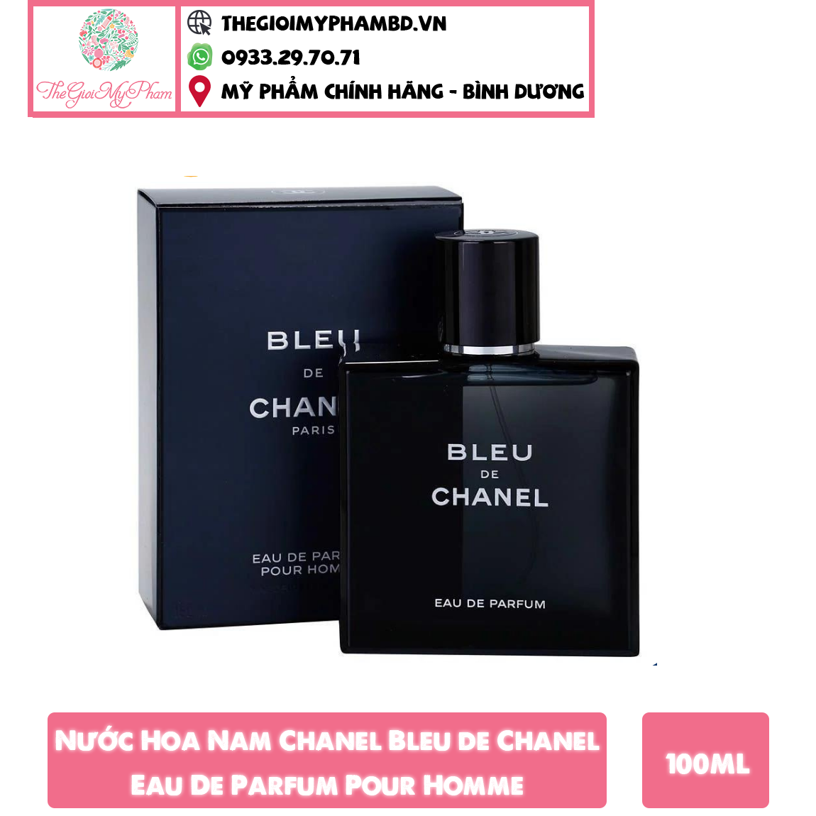 Nước Hoa Nam Chanel Bleu EDP 100ml (Chữ Trắng) Ko TđChanel Bleu