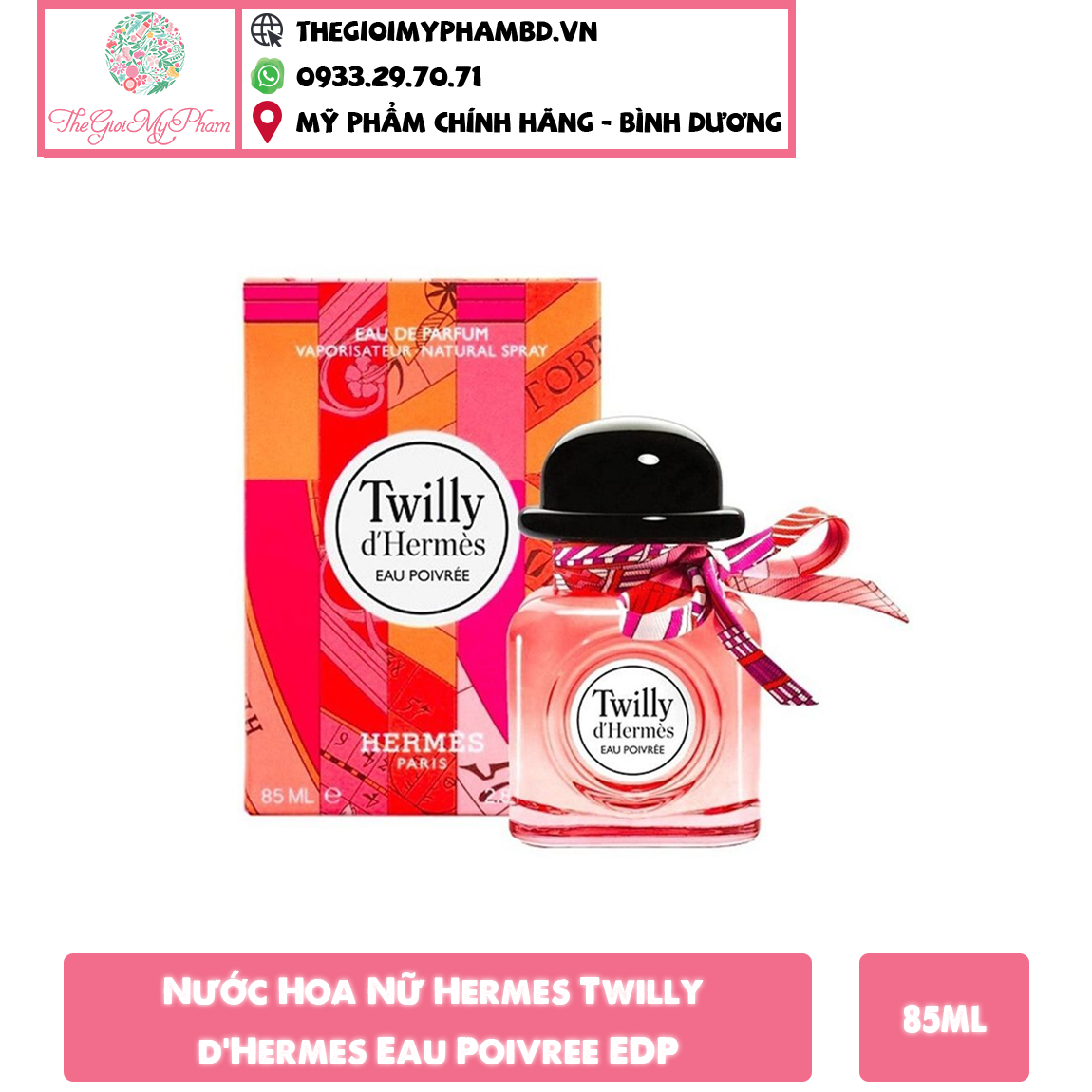 Hermes - Hermes Twilly d'Hermes Eau Poivree EDP 85ml (Ko tđ)