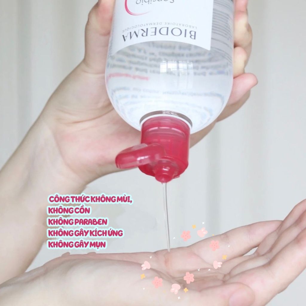 Tẩy Trang Bioderma 500ml #Hồng (Mẫu Mới)