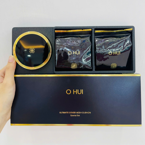Set Phấn Nước OHUI Ultimate Cover Mesh Cushion SPF50+ PA+++ 13g*2 #01 Milk Beige (Ko Tđ)
