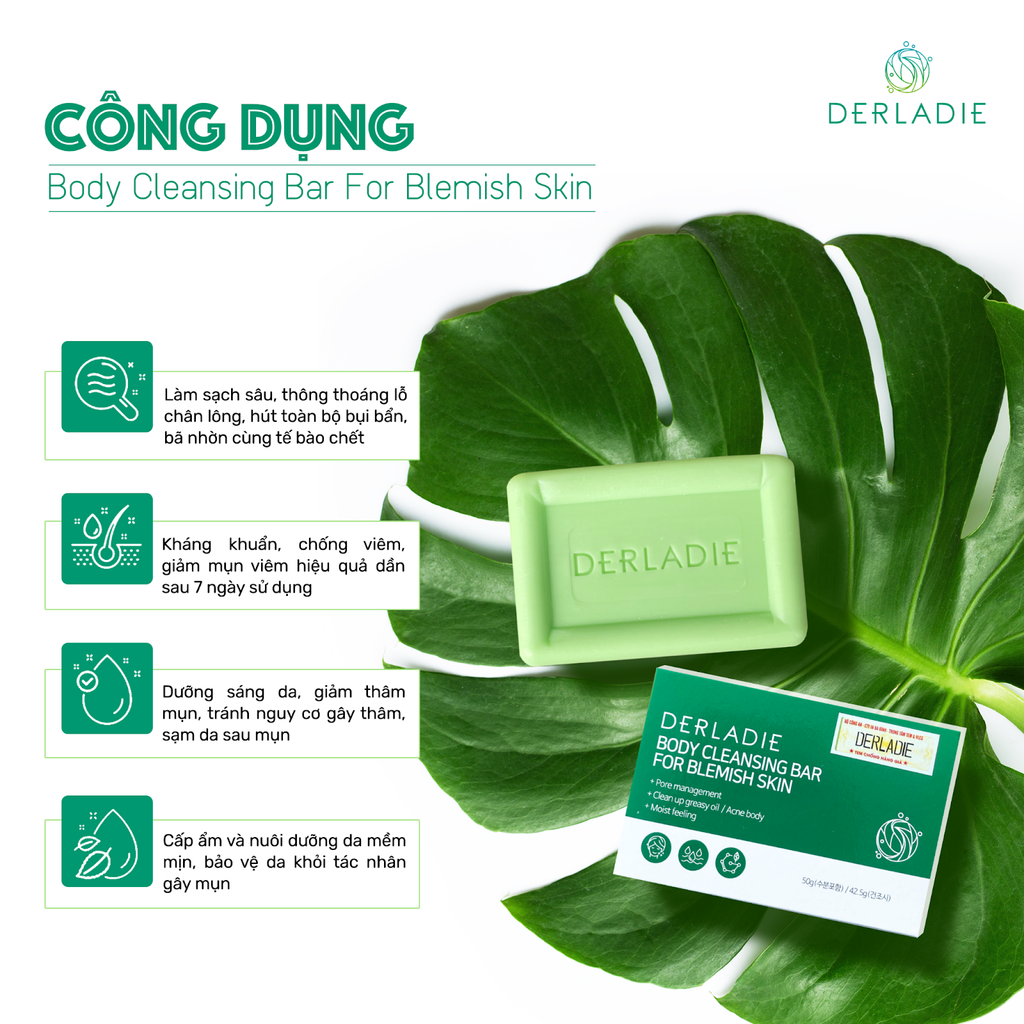 Derladie - Xà Phòng Giảm Mụn Cơ Thể Derladie Bar For Blemish 50g