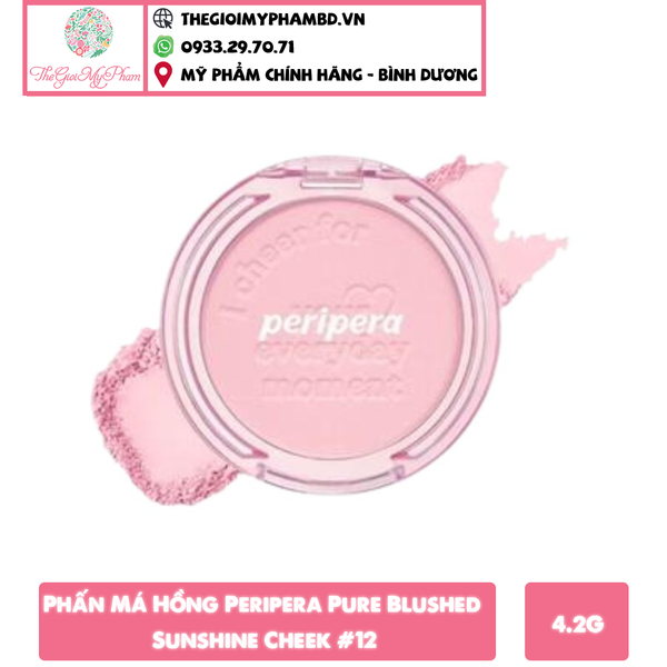 Phấn Má Hồng Peripera Pure Blushed Sunshine Cheek #12
