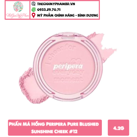 Phấn Má Hồng Peripera Pure Blushed Sunshine Cheek #12