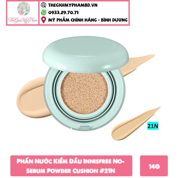 Phấn Nước Kiềm Dầu Innisfree No-Sebum Powder Cushion #21N