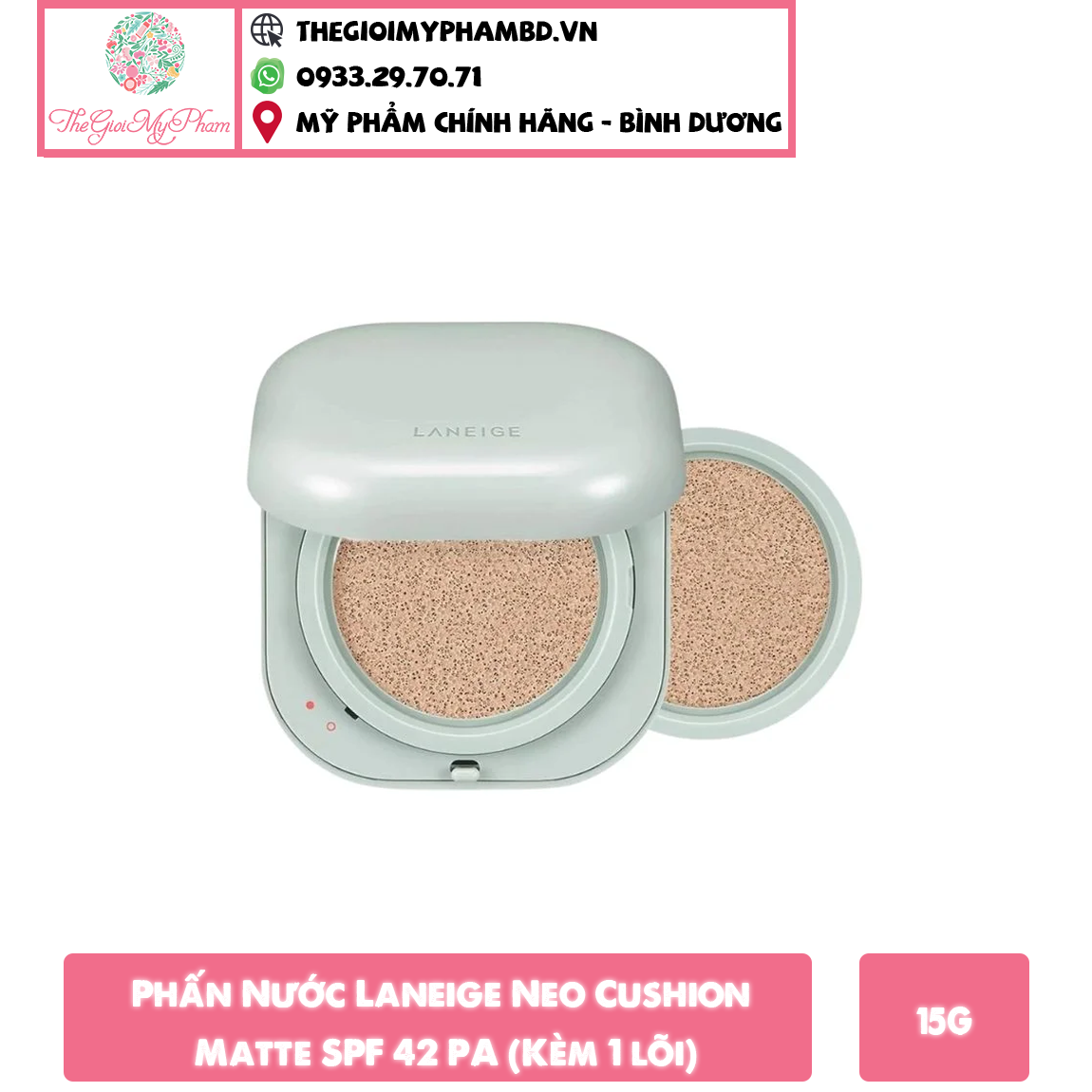 Laneige - NEO Cushion Matte 23N (Kèm 1 lõi) Ko tđ