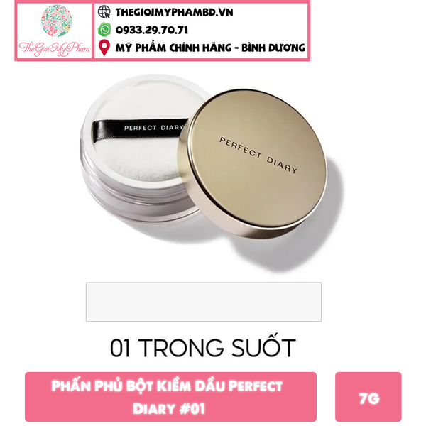 Phấn Phủ Perfect Diary Weightless Soft Velvet Blurring Loose Powder 7g #01 Trong suốt