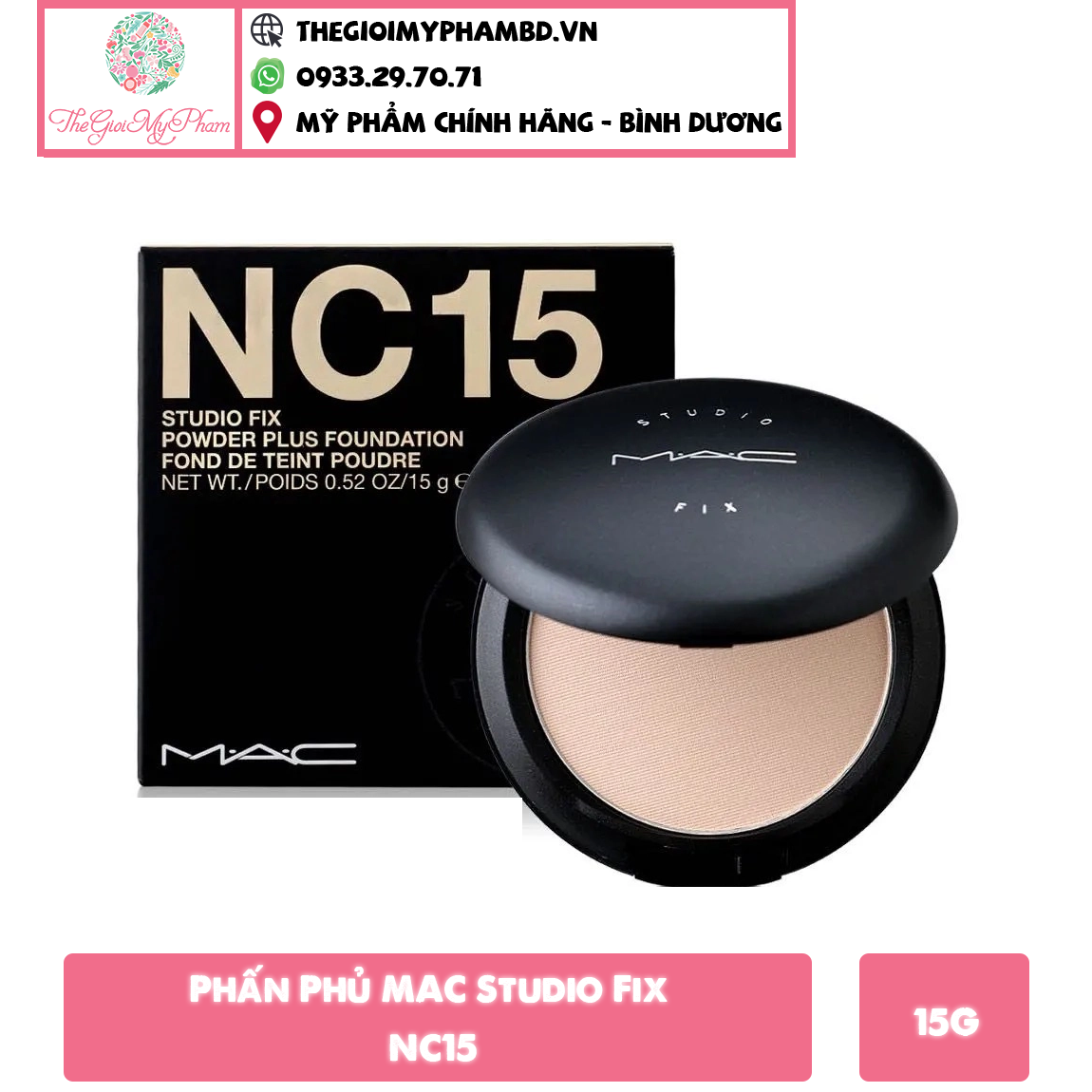 Phấn MAC Studio Fix NC15[KTD] Phấn MAC Studio Fix NC15 Thế Giới Mỹ Phẩm Bình Dương