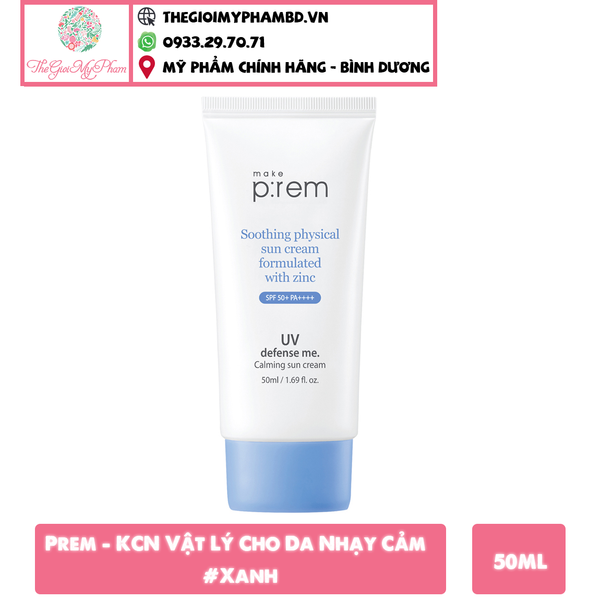 Prem - KCN Vật Lý Cho Da Nhạy Cảm 50ml #Xanh