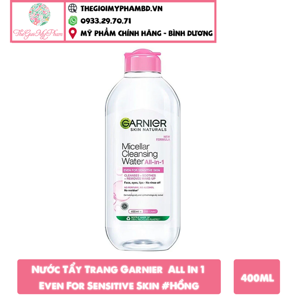 Garnier - Tẩy Trang 400ml #Hồng