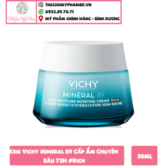 Kem Vichy Mineral 89 Cấp Ẩm Chuyên Sâu 72H 50ml #Rich (Ko Tđ)