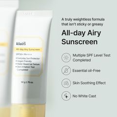 Klairs - Kem Chống Nắng All-day Airy Sunscreen SPF50+ PA++++ 50g