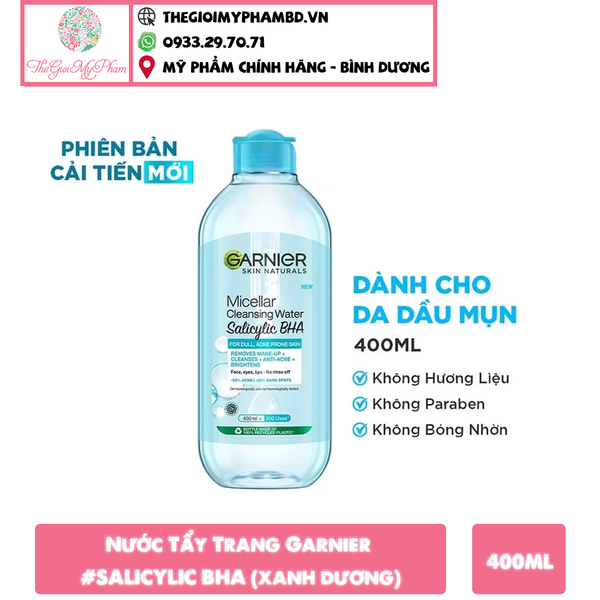 Garnier - Tẩy Trang 400ml #Xanh Dương