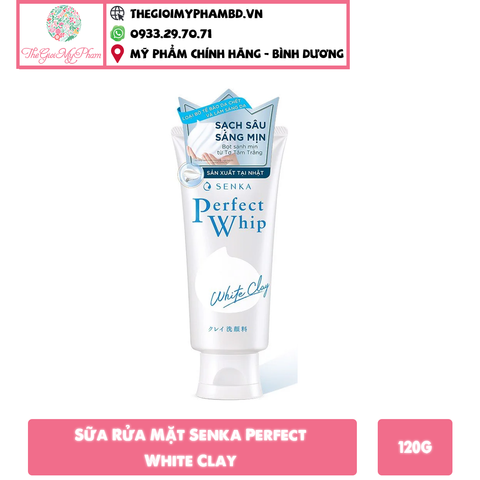 Sữa Rửa Mặt Đất Sét Trắng Giúp Làm Sạch Sâu, Dưỡng Da Sáng Mịn Senka Perfect White Clay 120g