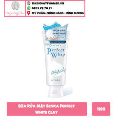 Sữa Rửa Mặt Đất Sét Trắng Giúp Làm Sạch Sâu, Dưỡng Da Sáng Mịn Senka Perfect White Clay 120g