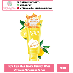 Sữa Rửa Mặt Senka Perfect Whip Vitamin C Poreless Glow Làm Sáng Da 100g