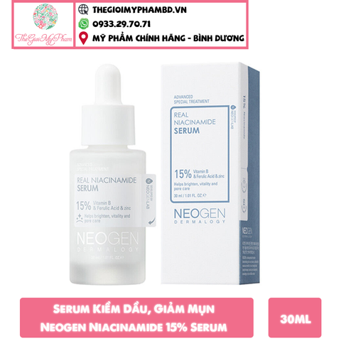 Serum Neogen Dermalogy Kiềm Dầu, Giảm Mụn 30ml Real Niacinamide 15%