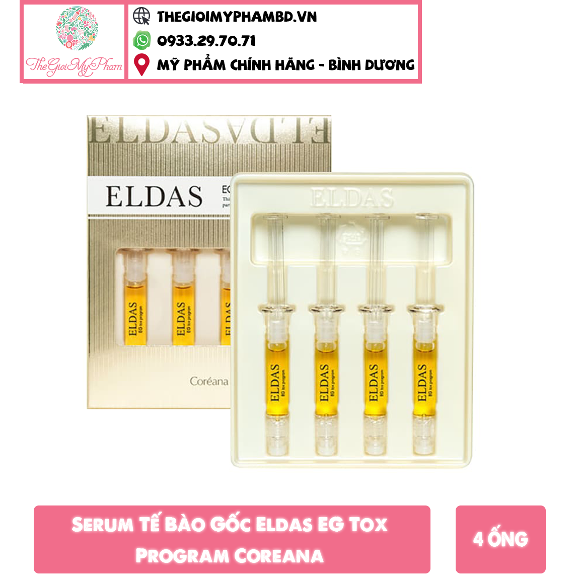 Serum tế bào gốc ELDAS (Hộp 4 ống)
