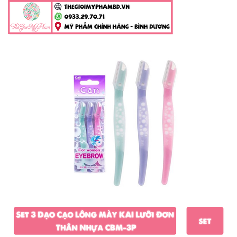 Set Dao Cạo Chân Mày Can (3 cây)