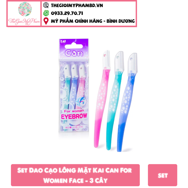 Set Dao Cạo Lông Mặt Kai Can For Women Face - 3 Cây