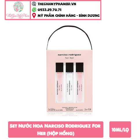 Narciso - Set 3 chai x 10ml/chai (Hộp hồng) Ko tđ