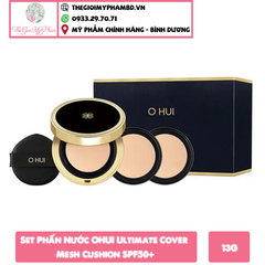 Set Phấn Nước OHUI Ultimate Cover Mesh Cushion SPF50+ PA+++ 13g*2 #01 Milk Beige (Ko Tđ)