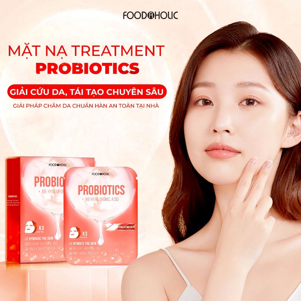 Mặt Nạ Fodaholic Mẫu Mới #Probiotics + X8 HA
