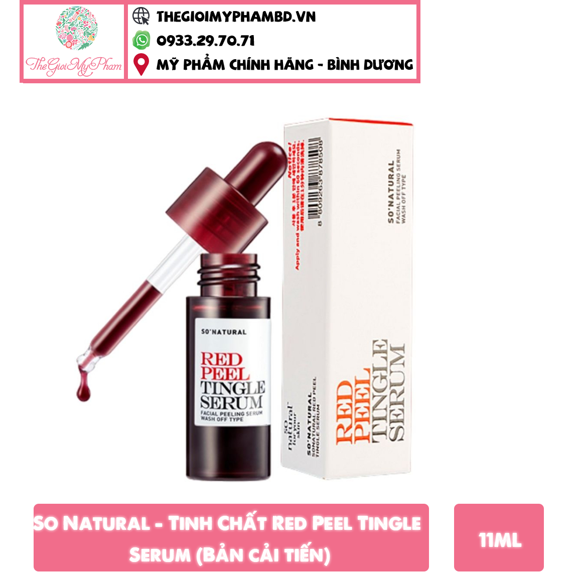 So Natural - Tinh Chất Red Peel Tingle Serum 10ml (Bản cải tiến)