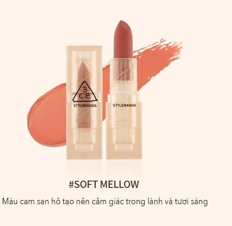 Son Thỏi 3CE Soft Matte Lipstick - Warm Collection 3.5g #Orange Breeze