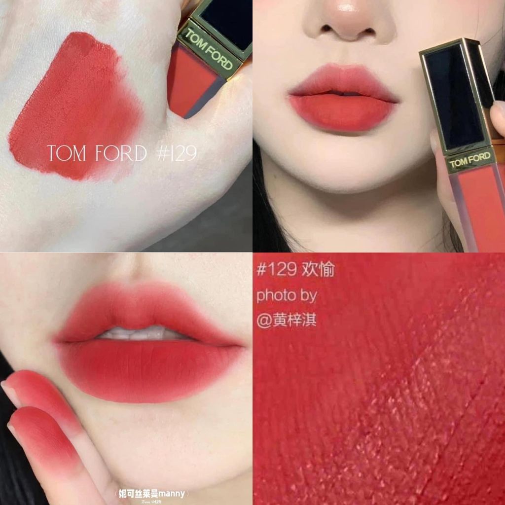 Son Kem Tom Ford Liquid Lip Luxe Matte 6ml #129 Carnal Red (Ko Tđ)