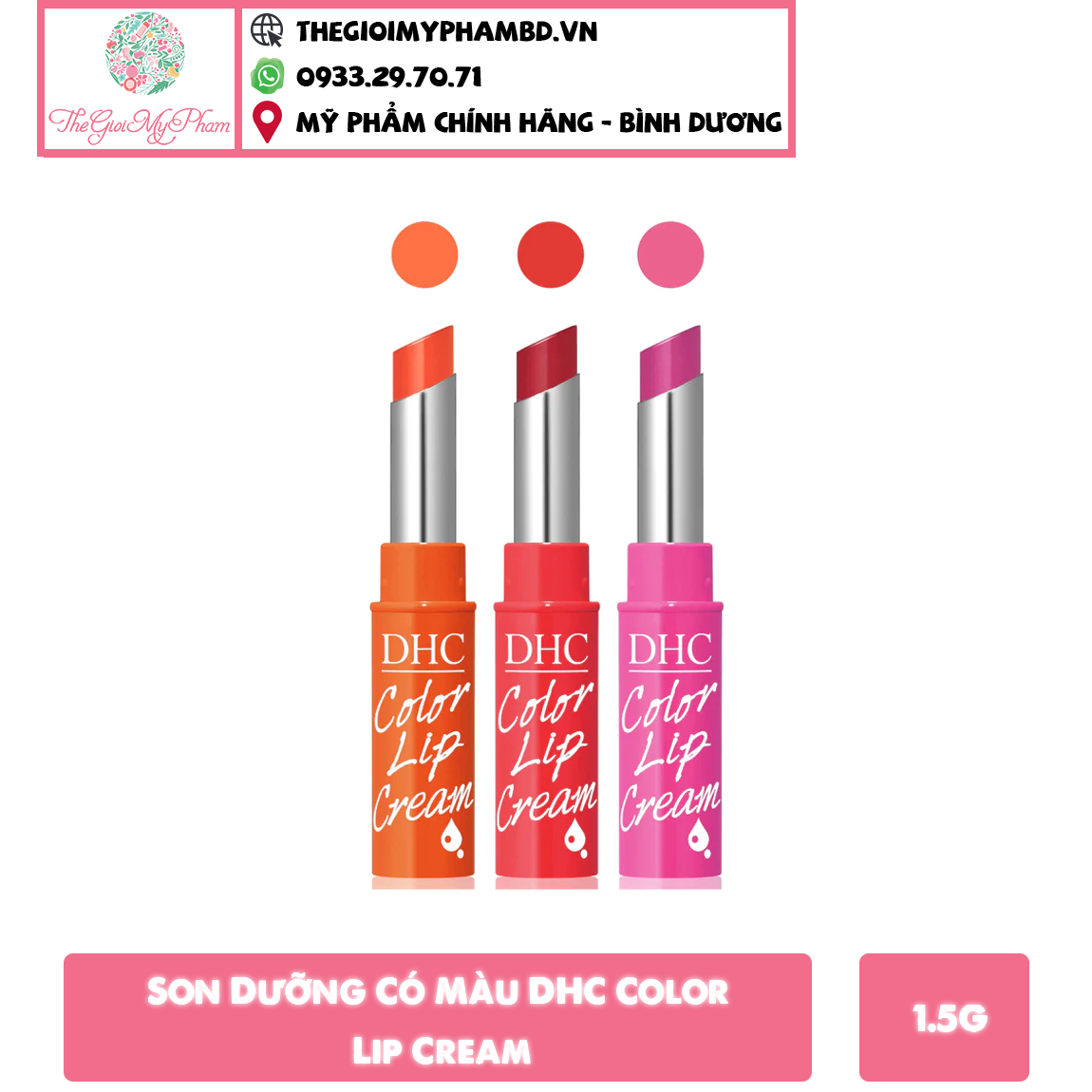 Son Dưỡng Có Màu DHC #Pink (Bao Bì Nilon)