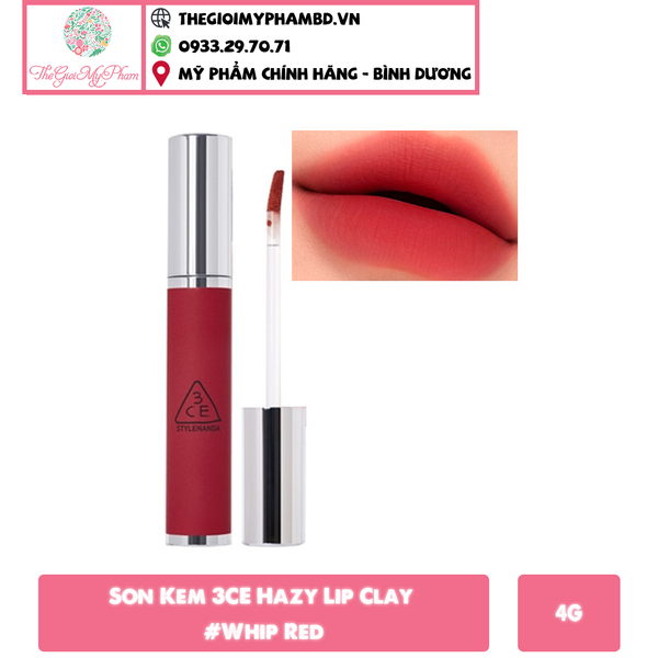 Son Kem 3CE Hazy Lip Clay #Whip Red