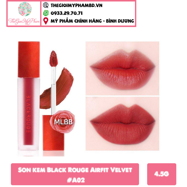 Son Kem Black Rouge Air Fit Velvet Tint Version 1 - The Red [4.5g] #A02