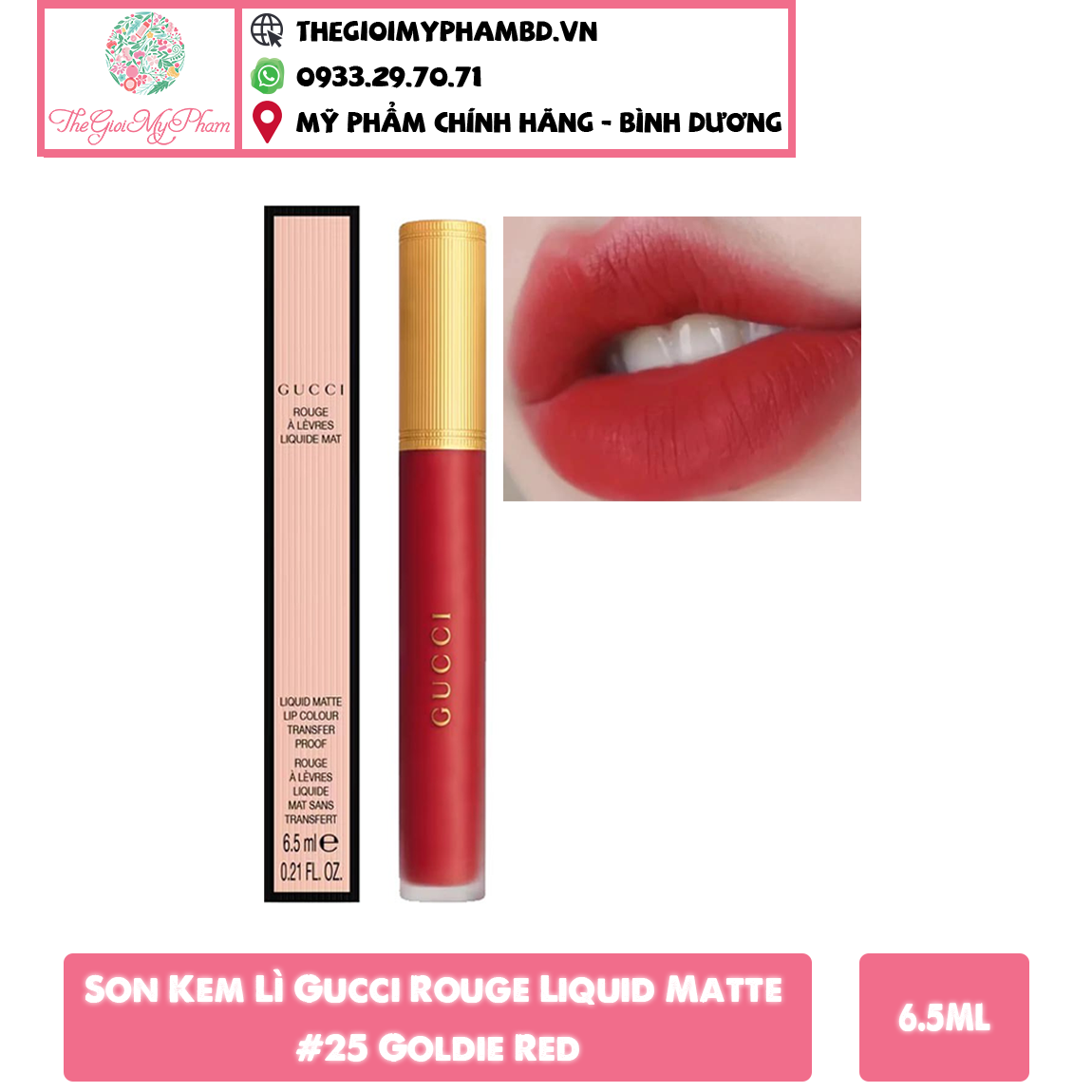 Gucci - Son Kem Lì Gucci Rouge Liquid Matte #25 (Ko Tđ)