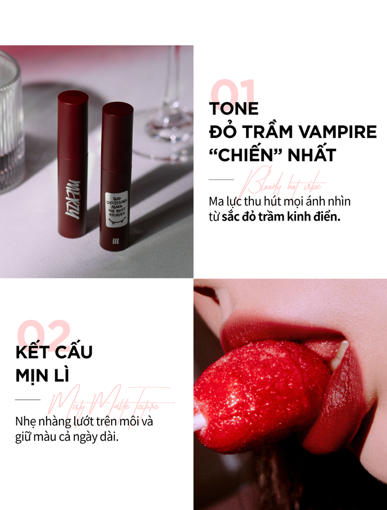 Son Kem Merzy Noir In The Mellow Tint #M13 (Bản Vỏ Đỏ)