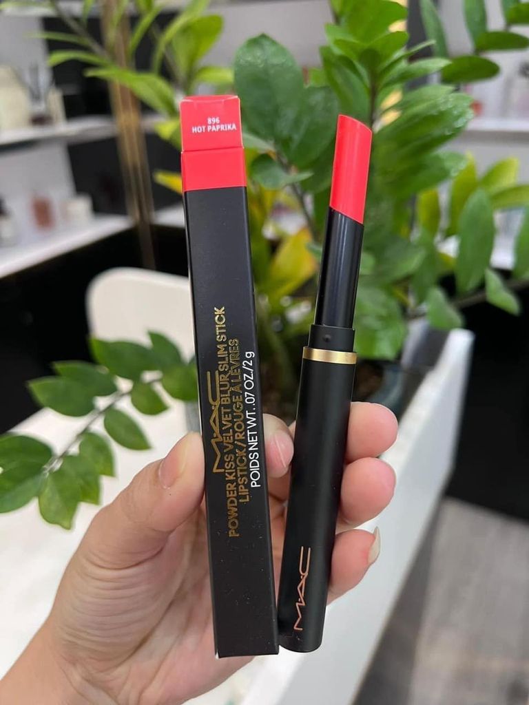 MAC - Son Mac Powder Kiss Velvet Blur Slim Stick #896 Hot Paprika - Ko Tđ
