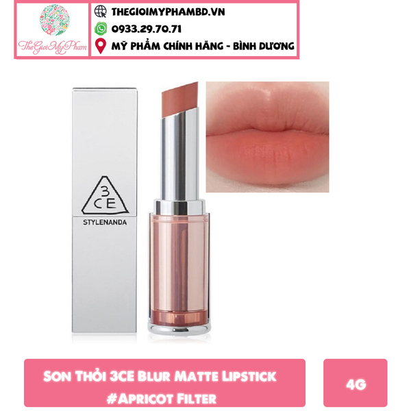 Son Thỏi 3CE Blur Matte Lipstick #Apricot Filter