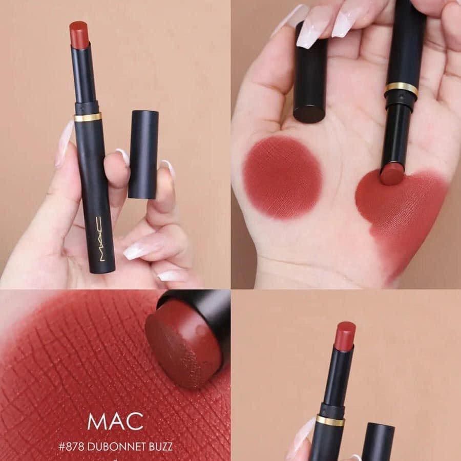 MAC - Son Mac Powder Kiss Velvet Blur Slim Stick #878 Dubonnet Buzz - Ko Tđ